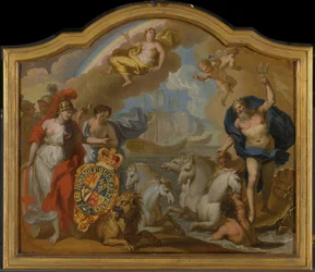 Allégorie de la puissance de la Grande-Bretagne par la mer, conception pour un panneau décoratif pour la cérémonie de George I